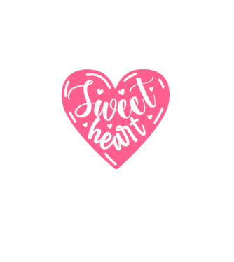 Sweet Heart - Édes Szív  minta fekete pólón