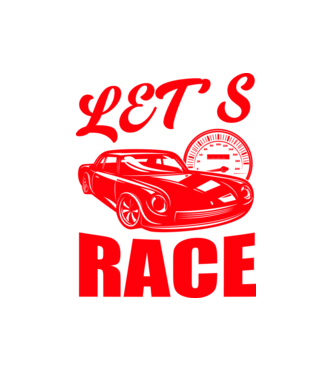 Let's Race - Versenyezzünk! minta fehér pólón