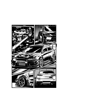 Mitsubishi Lancer Evo X  minta fehér pólón
