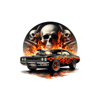 Muscle Car - Izomautó minta homokszín pólón