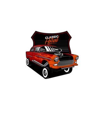 Hot Rod minta fekete pólón