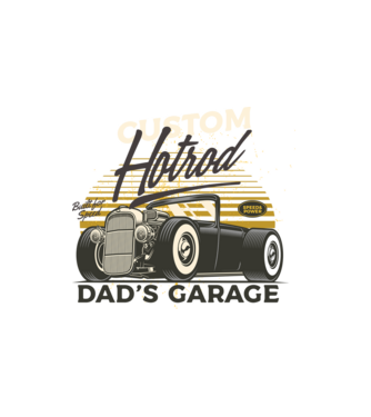 Hot Rod minta fehér pólón