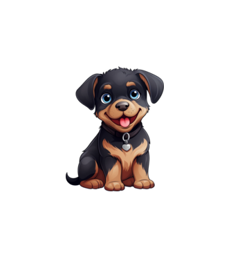 Aranyos kiskutya - Rottweiler  minta fehér pólón