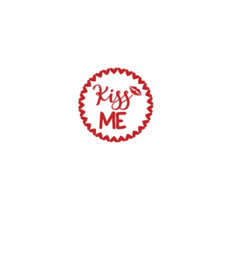 Kiss Me - Csókolj meg  minta fekete pólón