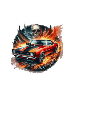 Muscle Car - Izomautó minta fehér pólón