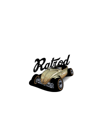 Hot Rod minta fehér pólón