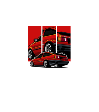Toyota AE86 minta világos rózsaszín pólón