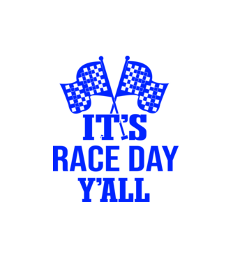 It's race day y'all - Versenynap van! minta fehér pólón