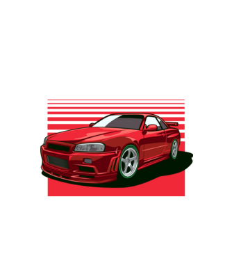 Nissan Skyline GTR minta fekete pólón