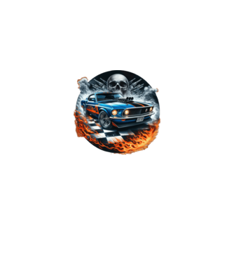 Muscle Car - Izomautó minta fekete pólón