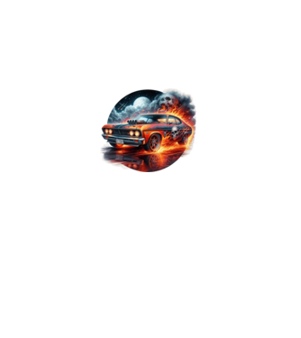 Muscle Car - Izomautó minta fekete pólón