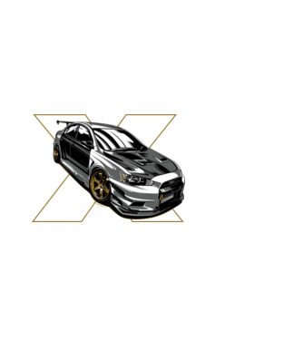 Mitsubishi Lancer Evolution X  minta fekete pólón