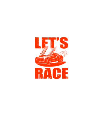 Let's Race - Versenyezzünk! minta homokszín pólón