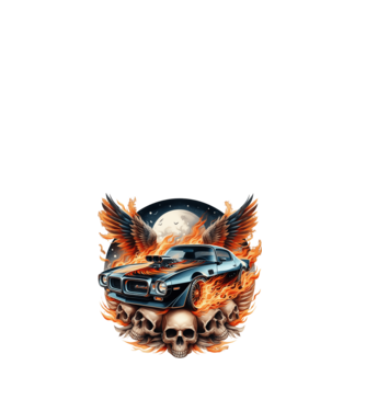 Muscle Car - Izomautó minta fehér pólón