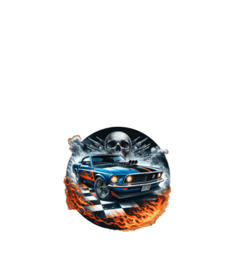 Muscle Car - Izomautó minta fehér pólón