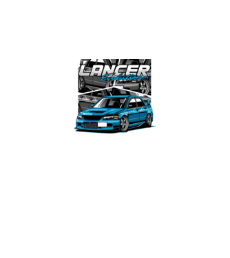 Mitsubishi Lancer Evo minta fekete pólón