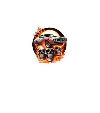 Muscle Car - Izomautó minta fekete pólón