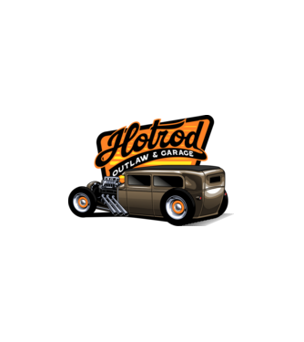 Hot Rod minta fehér pólón