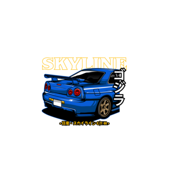 Nissan Skyline GTR minta fekete pólón