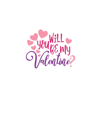 Will you be my Valentine - Leszel a Valentinom? minta fekete pólón