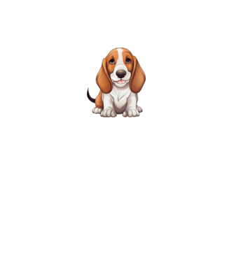 Aranyos kutya - Basset Hound  minta királykék pólón