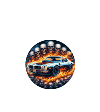 Muscle Car - Izomautó minta fekete pólón