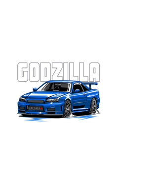 Nissan Skyline Godzilla minta fekete pólón
