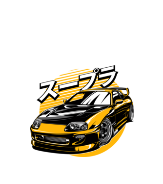 Toyota Supra minta fekete pólón