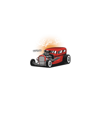 Hot Rod minta homokszín pólón