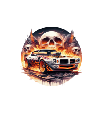 Muscle Car - Izomautó minta homokszín pólón