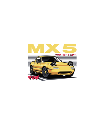 Mazda MX-5 minta fekete pólón