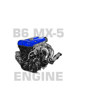 Mazda B6 MX-5 Engine (motor) minta sötétkék pólón