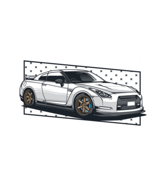 Nissan Skyline R35 minta fehér pólón