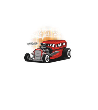 Hot Rod minta fekete pólón