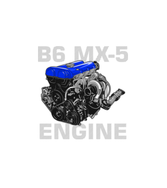Mazda B6 MX-5 Engine (motor) minta fehér pólón