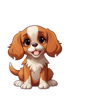Aranyos kutya - Cavalier King Charles Spániel minta fehér pólón