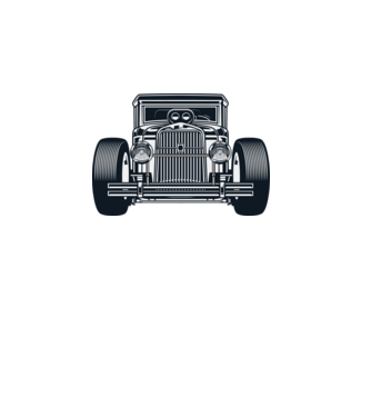 Hot Rod minta szürke pólón