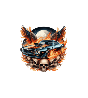 Muscle Car - Izomautó minta fehér pólón
