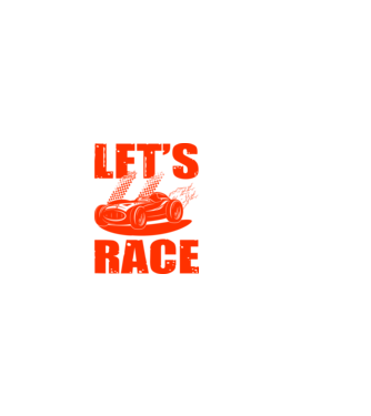 Let's Race - Versenyezzünk! minta fekete pólón