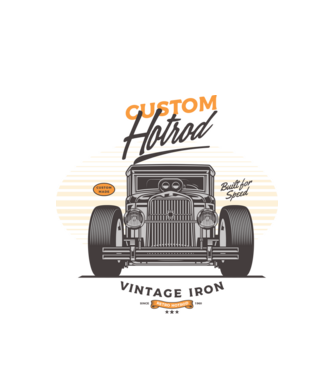 Hot Rod minta fehér pólón