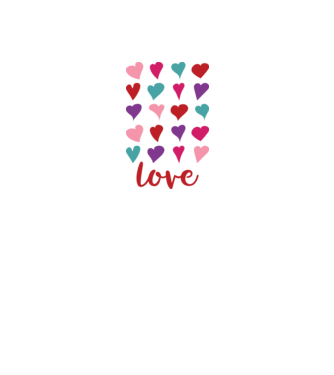 Love - Szerelem, Szeretet minta fekete pólón