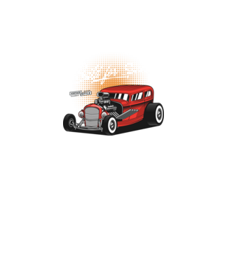Hot Rod minta fekete pólón