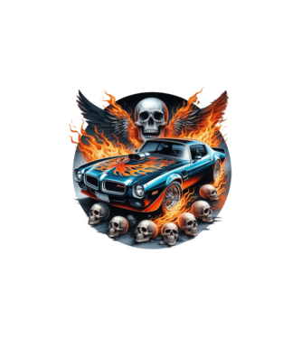 Muscle Car - Izomautó minta fehér pólón