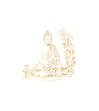 Buddha minta fehér pólón