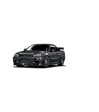 Nissan Skyline minta sötétkék pólón