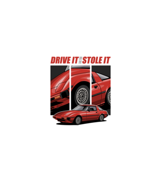 Mazda RX-7 - Drive it like you stole it minta fekete pólón