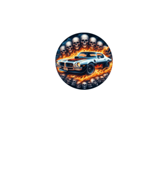 Muscle Car - Izomautó minta fekete pólón