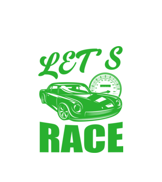 Let's Race - Versenyezzünk! minta fehér pólón