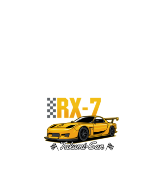 Mazda RX-7 minta fehér pólón