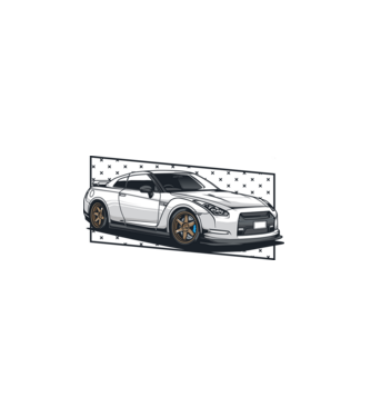 Nissan Skyline R35 minta fekete pólón